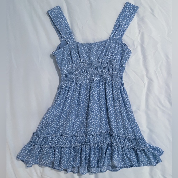 Sweet Pot Blue Floral Ruffle Mini Dress Size 10 - Picture 9 of 13